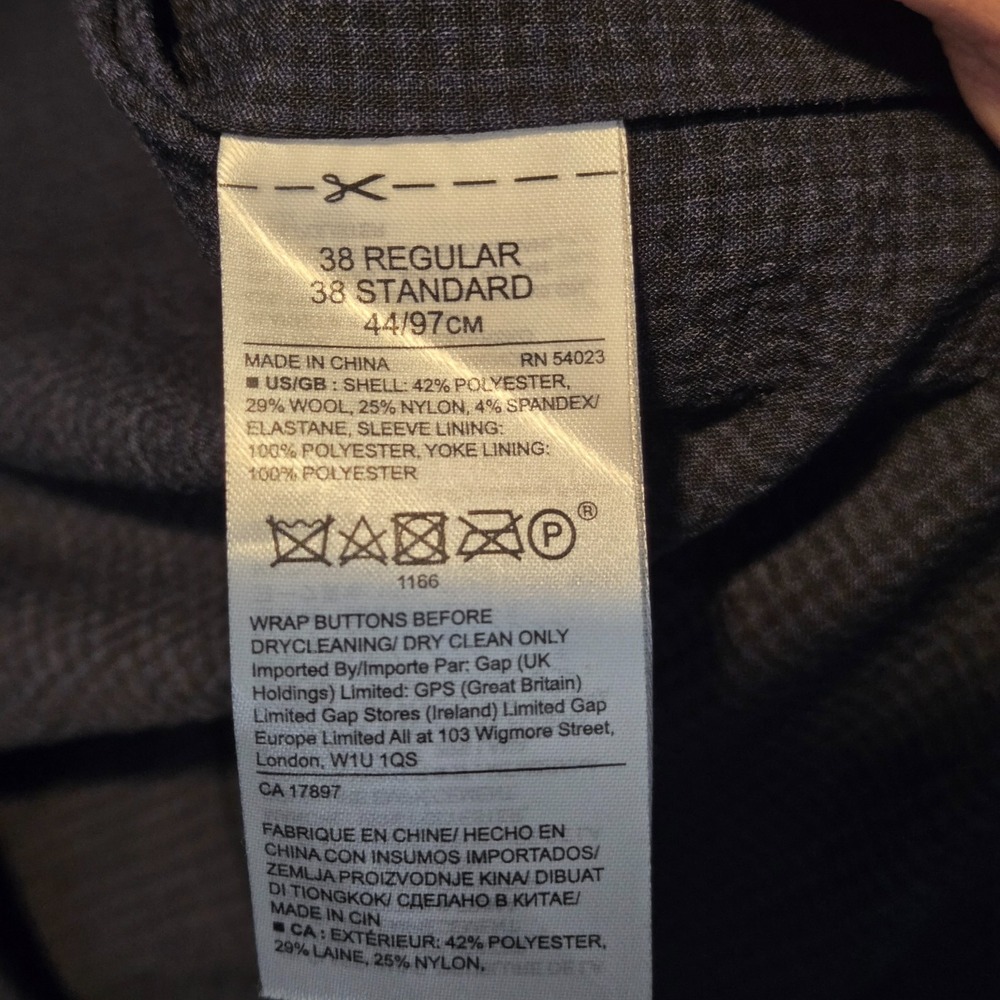 Banana Republic Blazer Mens 38R Blue Slim Fit Performance Wool Seersucker Check - Picture 11 of 12